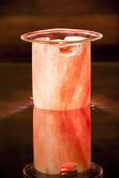 Salzkristall Teelicht Aromalampe mit Glasplatte