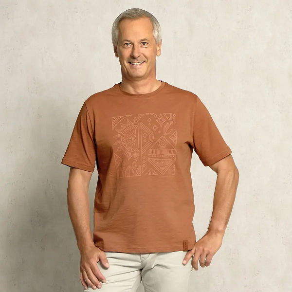 The Spirit of OM T-Shirt men - Ethno - orange-braun XL