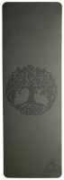 Yogamatte TPE ecofriendly - dunkelgrün/hellgrün 6mm zweischichtig mit Baum des Lebens