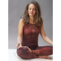 The Spirit of OM Yoga-Leggings Shakti - henna-rot XL