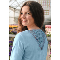The Spirit of OM Shirt 3/4-Arm mit Spitze Peaceful Lotus XS