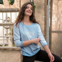 The Spirit of OM Shirt 3/4-Arm mit Spitze Peaceful Lotus S