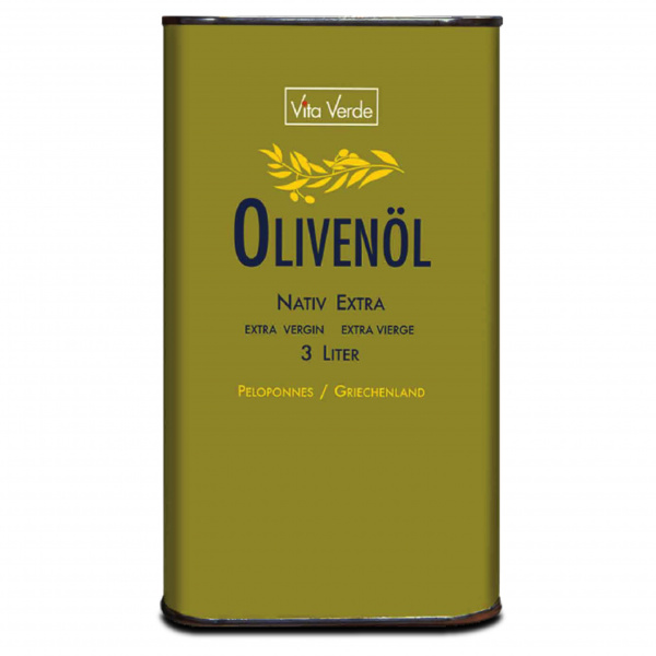 Bio Olivenöl Nativ Extra, 3000 ml Kanister, kaltgepresst (Rohkostqualität)