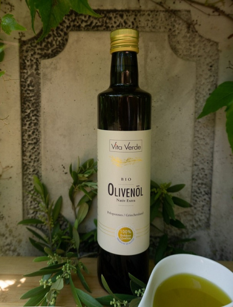 Bio Olivenöl "Nativ Extra" 500 ml, kaltgepresst (Rohkostqualität)