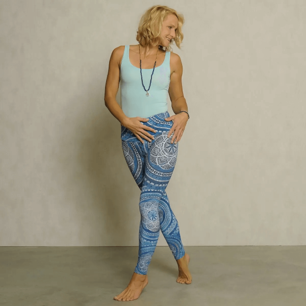 The Spirit of OM Yoga-Leggings Blue Spirit S