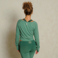 The Spirit of OM Longsleeve Crop Shirt, green XL